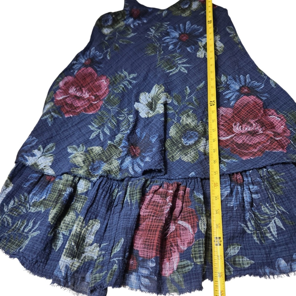 NWT Colette from La Maison One Size S/M/L Navy Floral Gauze Tiered Midi Dress - Picture 10 of 12